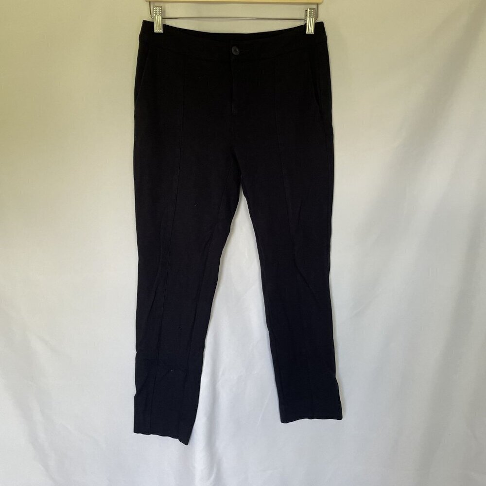 cabi navy blue pants pockets rayon nylon spandex business casual women's size 4